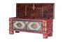Giner y Colomer Baúl Madera de Mango Rojo Envejecido y Cerezo 45x116x40 cm